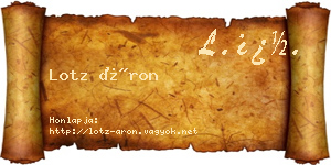 Lotz Áron névjegykártya